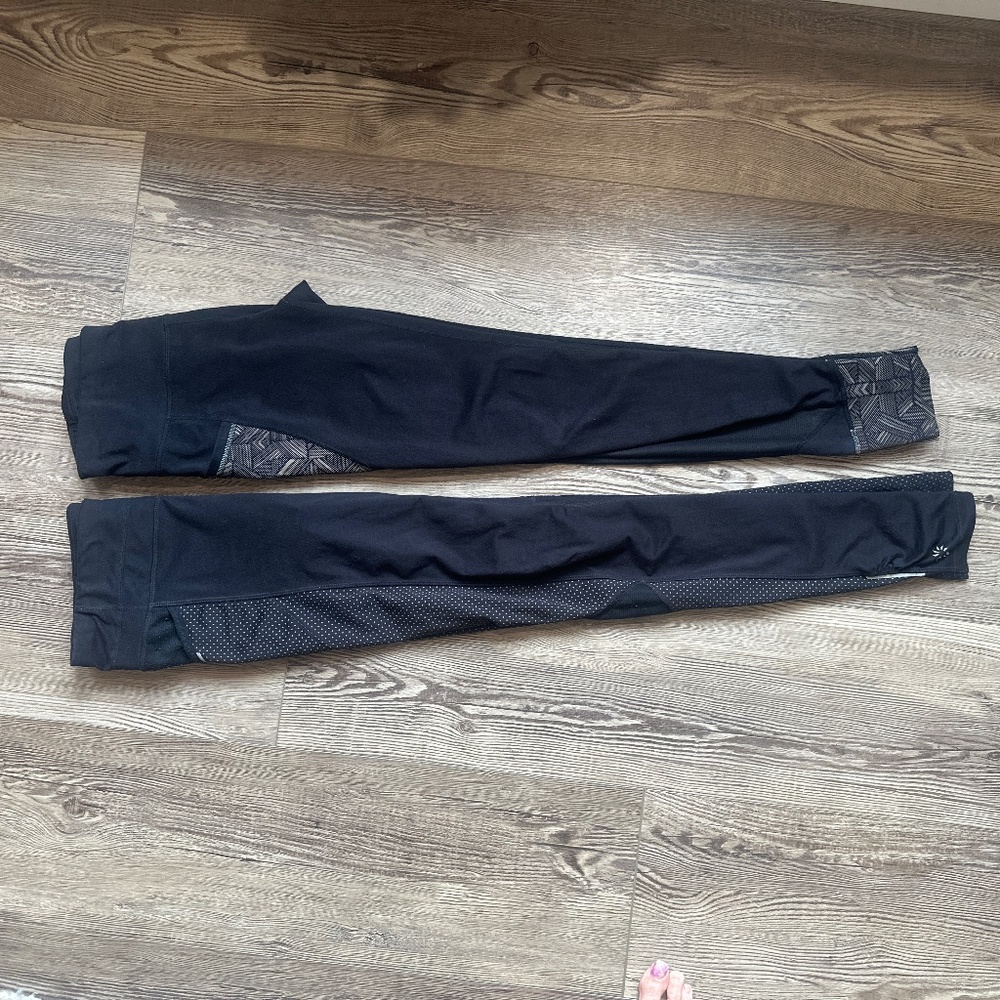 Athleta Relay Reflective tights, size small tall, 2 pair